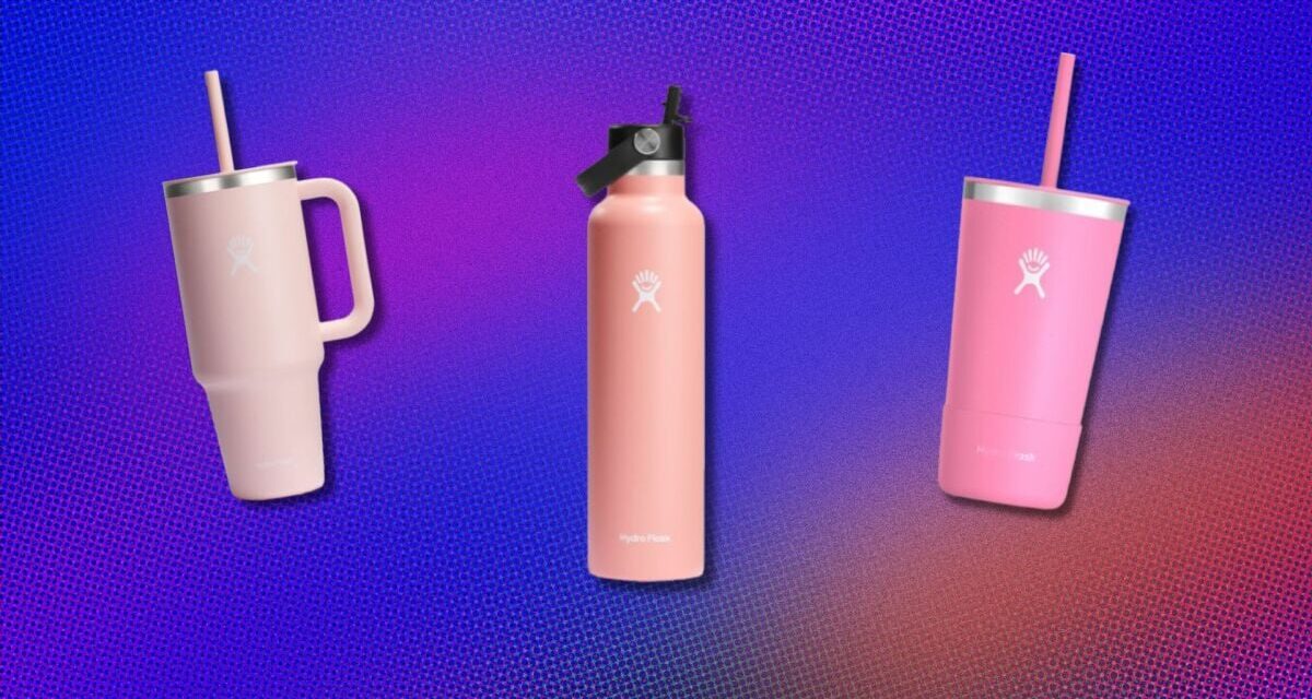 20% off pink Hydroflask bottles, tumblers, and mugs